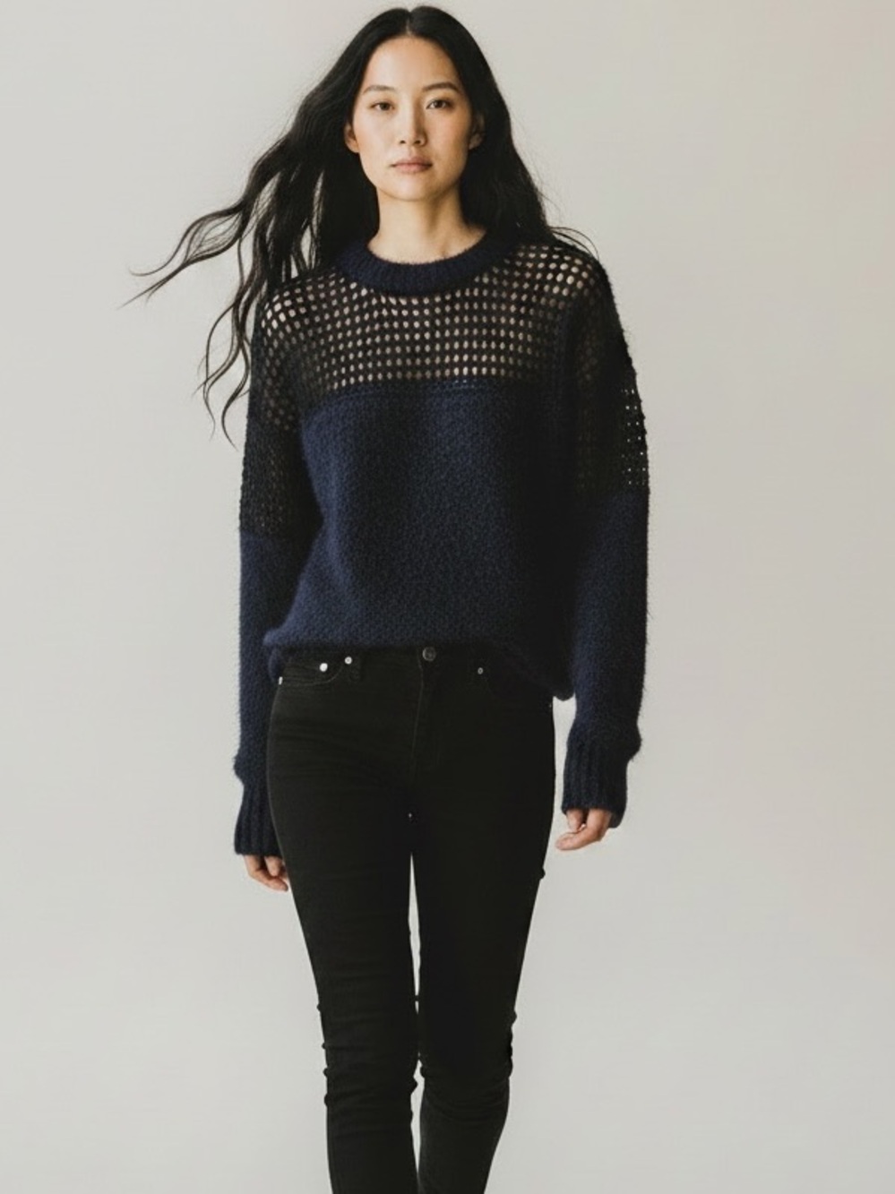 NWOT ALL SAINTS Blue Angora Blend Sweater